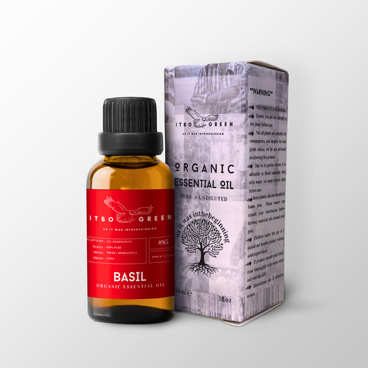 Organic Basil Essential Oil | 30ml / 1oz UV Bottle | Unblended | Aromatherapy | Vegan | Spirituality| Nature Heals - ITBO Green