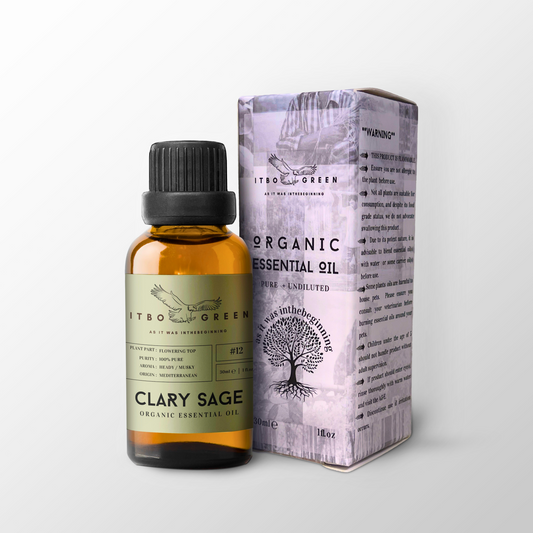 Organic Clary Sage Essential Oil | 30ml / 1oz UV Bottle | Pure Herbaceous Oil | Unblended | Aromatherapy | Vegan | Spirituality| Nature Heals - ITBO Green