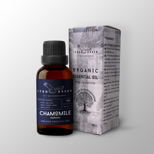 Organic German Chamomile Essential Oil | 30ml / 1oz UV Bottle | Pure Earthy Oil | Unblended | Aromatherapy | Vegan | Spirituality| Nature Heals - ITBO Green
