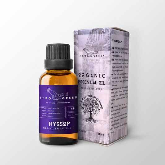 Organic Hyssop Essential Oil | 30ml / 1oz UV Bottle | Pure Woody Oil | Unblended | Aromatherapy | Vegan | Spirituality| Nature Heals - ITBO Green