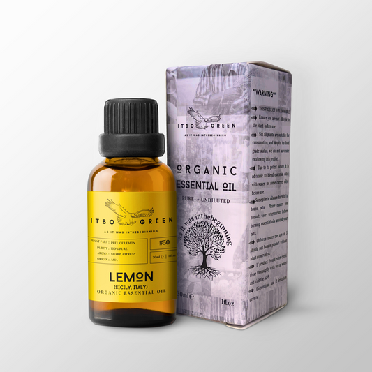 Organic Lemon (Sicily) Essential Oil | 30ml / 1oz UV Bottle | Unblended | Aromatherapy | Vegan | Spirituality| Nature Heals - ITBO Green
