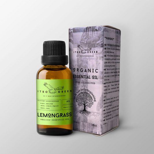 Organic Lemongrass Essential Oil | 30ml / 1oz UV Bottle | Pure Citrusy Oil | Unblended | Aromatherapy | Vegan | Spirituality| Nature Heals - ITBO Green