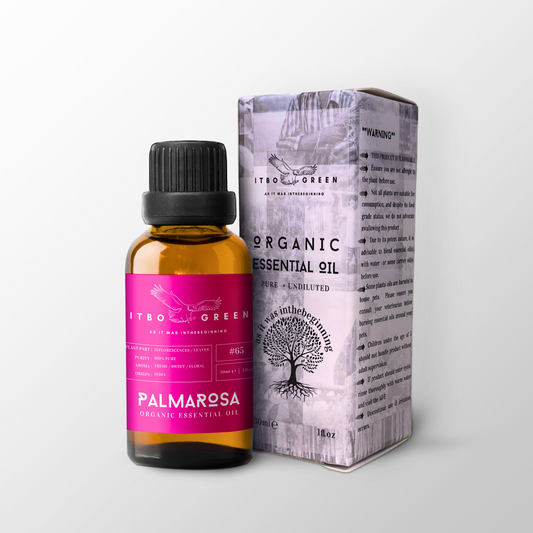 Organic Palmarosa Essential Oil | 30ml / 1oz UV Bottle | Unblended | Aromatherapy | Vegan | Spirituality| Nature Heals - ITBO Green
