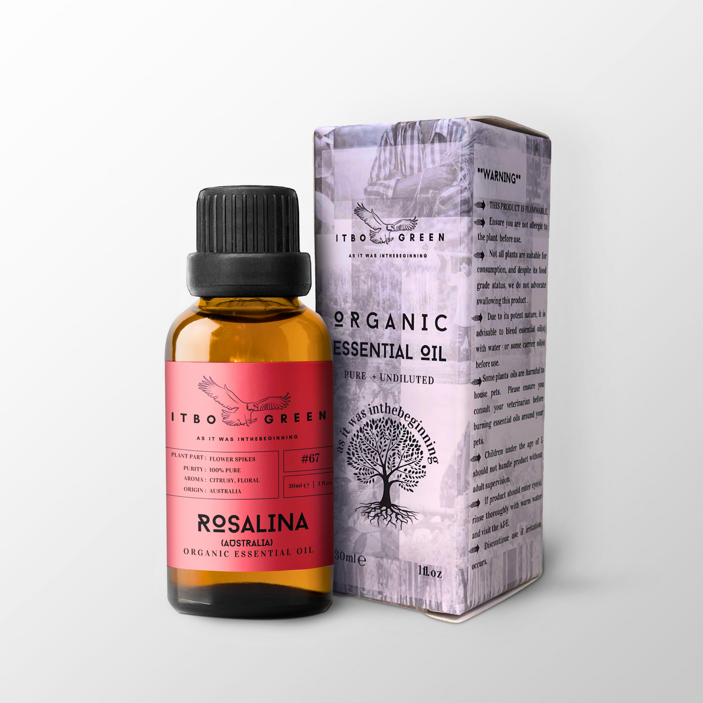 Organic Rosalina (Australia) Essential Oil | 30ml / 1oz UV Bottle | Unblended | Aromatherapy | Vegan | Spirituality| Nature Heals - ITBO Green