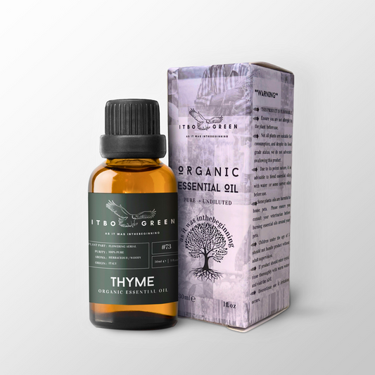 Organic Thyme Essential Oil | 30ml / 1oz UV Bottle | Unblended | Aromatherapy | Vegan | Spirituality| Nature Heals - ITBO Green