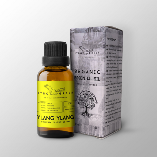 Organic Ylang Ylang Essential Oil | 30ml / 1oz UV Bottle | Pure Floral Oil | Unblended | Aromatherapy | Vegan | Spirituality| Nature Heals - ITBO Green
